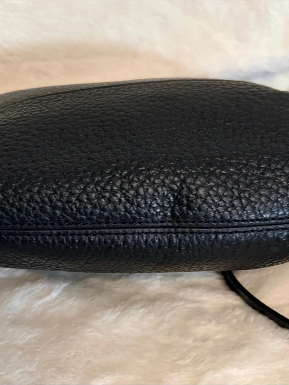 kate spade Black Pebbled Leather Crossbody Bag with Gold Accents
